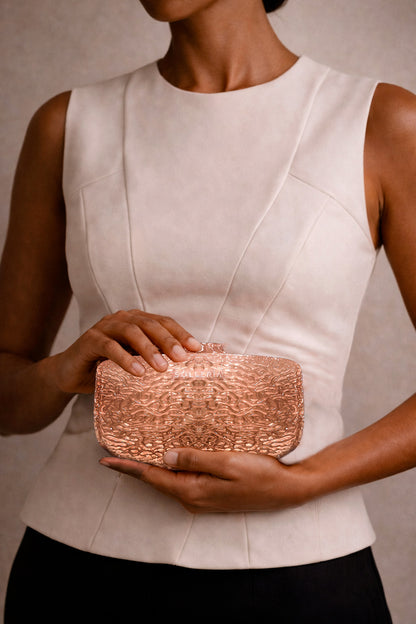 Crystal Clutch — Peach Quartz